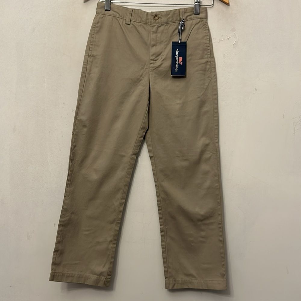 Vineyard Vines khaki cotton club unisex pant Size 10 New - Picture 2 of 9